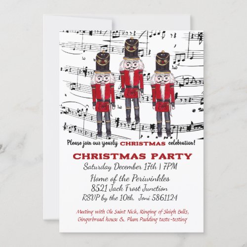 Christmas Nutcracker Party Invitation Musical