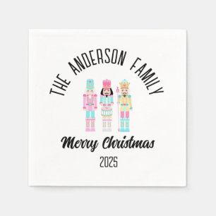Christmas Nutcracker Pastel Personalized Name Napkins
