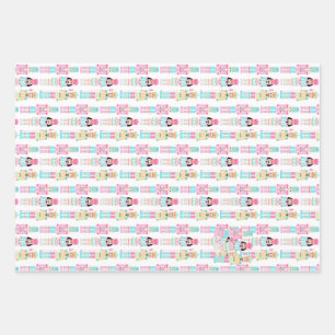 Christmas Nutcracker Pastel Personalized Name Wrapping Paper Sheets