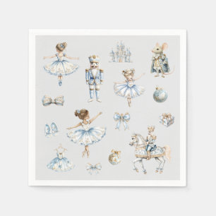 Christmas Nutcracker Pattern Watercolor Napkins