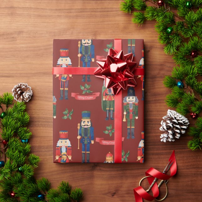 christmas nutcracker pattern wrapping paper (Holiday Gift)