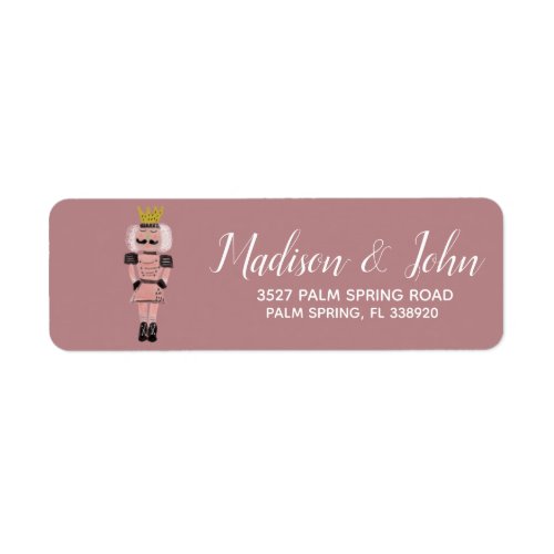 Christmas Nutcracker Pink Watercolor Gifts Label