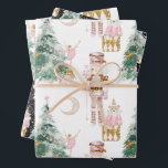 Christmas Nutcracker pink winter wonderland  Wrapping Paper Sheets<br><div class="desc">Christmas Nutcracker pink winter wonderland watercolour</div>