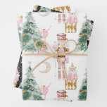 Christmas Nutcracker pink winter wonderland  Wrapping Paper Sheets