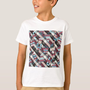 Christmas Nutcracker Plaid Blue Burgundy T-Shirt