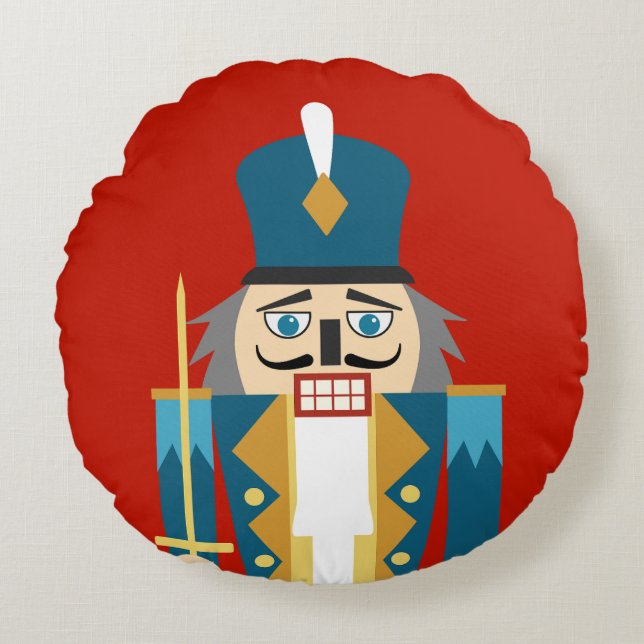 Christmas Nutcracker Red Background Pillow Case (Front)