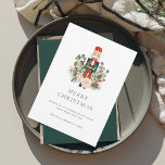 Christmas Nutcracker Red Berries Elegant Holiday Card<br><div class="desc">Introducing our Custom Christmas Greetings card that promises to spread holiday cheer and set the tone for your festive celebrations! Our uniquely designed invitation captures the true essence of the holiday spirit. Adorned with vibrant greenery foliage, luscious berries, and a classic toy nutcracker, this card is the perfect for wishing...</div>