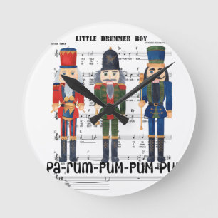 Christmas Nutcracker Round Clock