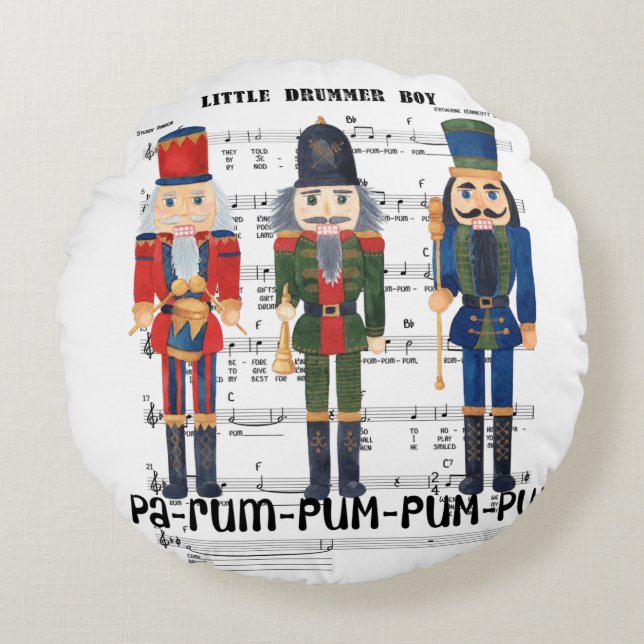 Christmas Nutcracker Round Pillow (Front)