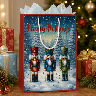 Christmas Nutcracker Snowy Woodland Medium Gift Bag