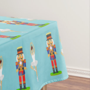 Christmas Nutcracker Soldier & Ballerine Tablecloth