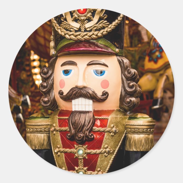 Christmas Nutcracker Soldier Classic Round Sticker (Front)