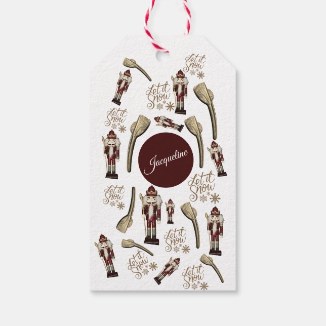 Christmas Nutcracker Soldier Nuts Gift Tags (Back)