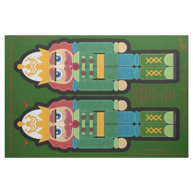 Christmas Nutcracker Soldier Soft Doll Kit Cute Fabric (Fat Quarter)