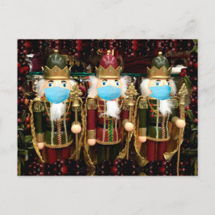 Christmas Nutcracker Soldiers Masked Holiday Postcard