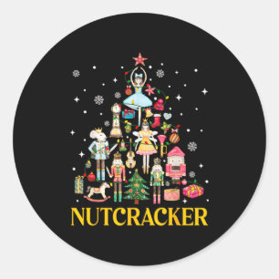 Christmas Nutcracker Squad Ballet Dance Women Kid Classic Round Sticker