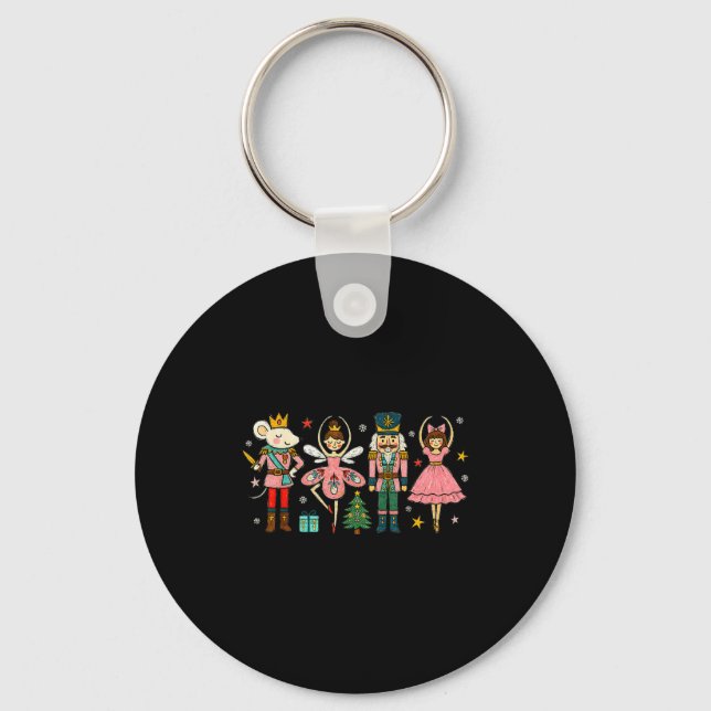 Christmas Nutcracker Squad Ballet Dance Women Kid  Keychain (Front)