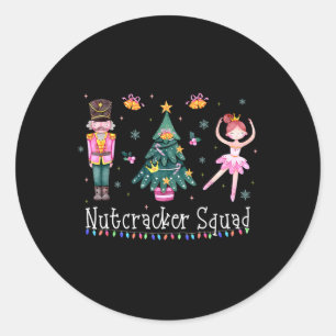 Christmas Nutcracker Squad Ballet Dance Women Kids Classic Round Sticker