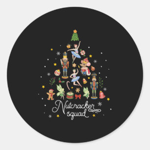 Christmas Nutcracker Squad Ballet Dance Women Kids Classic Round Sticker