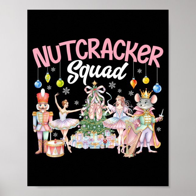Christmas Nutcracker Squad Ballet Family Matching  Poster (Front)