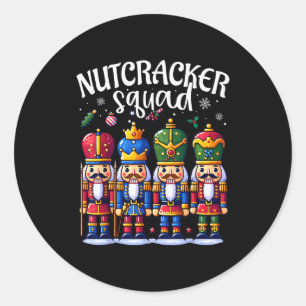 Christmas Nutcracker Squad Pajama Winter Holiday T Classic Round Sticker