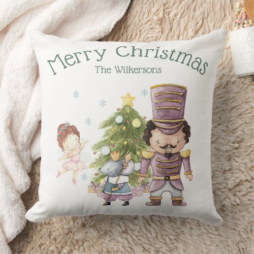 Christmas Nutcracker Sugar Plum Fairy  Mouse King Throw Pillow