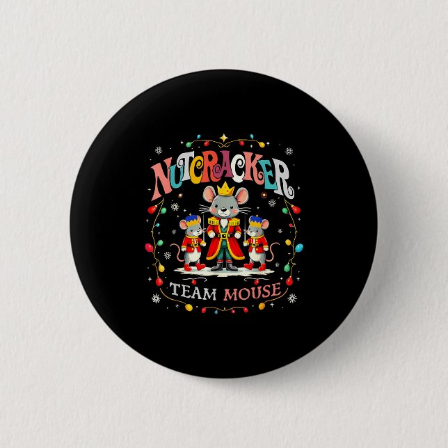 Christmas Nutcracker Team Mouse Women Kids Girl  Button (Front)