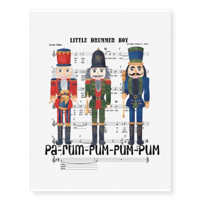 Christmas Nutcracker Temporary Tattoos (Front)