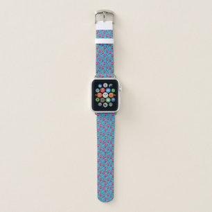 Christmas Nutcracker toy,Blue snowflake pattern Apple Watch Band