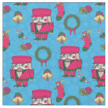 Christmas Nutcracker toy,Blue snowflake pattern Fabric