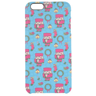 Christmas Nutcracker toy,Blue snowflake pattern Clear iPhone 6 Plus Case