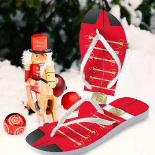 Christmas Nutcracker Toy Soldier Costume Flip Flops