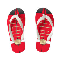 Christmas Nutcracker Toy Soldier Monogram Festive Kid's Flip Flops Christmas Nutcracker Toy Soldier Monogram Festive Kid's Flip Flops