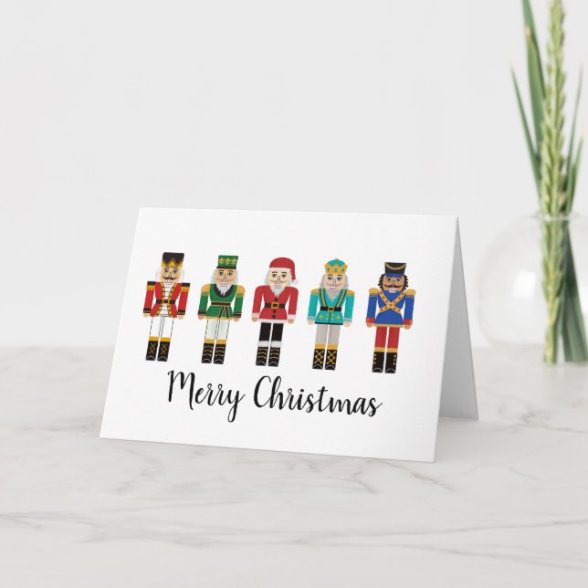 Christmas Nutcracker Toy Soldiers Holiday Card (Front)