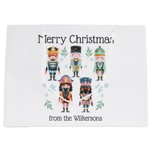 Christmas Nutcracker Toy Soldiers Large Gift Bag