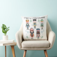 Sugarplum & Nutcracker Personalized Christmas Throw Pillows