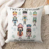 Sugarplum & Nutcracker Personalized Christmas Throw Pillows