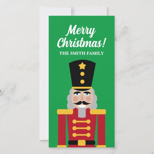Christmas nutcracker toy vertical greeting card