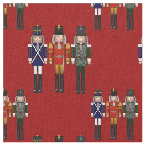 Christmas Nutcracker Trio Red-Fabric Fabric