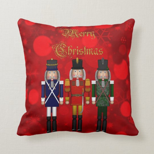 Christmas Nutcracker TrioSquare Pillow