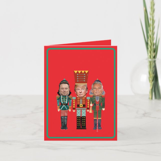 Christmas Nutcracker Trump Kennedy Greeting Card (Front)