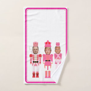 Christmas Nutcracker Trump Kennedy Musk Hand Towel