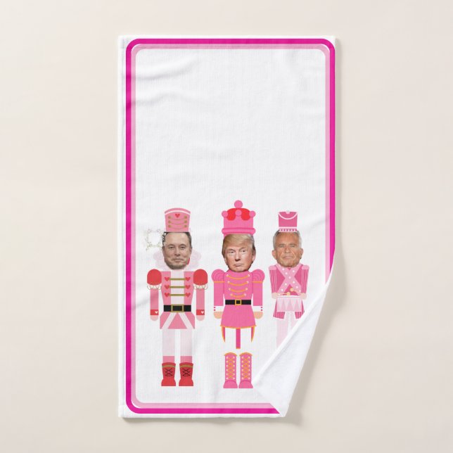 Christmas Nutcracker Trump Kennedy Musk Hand Towel (Hand Towel)