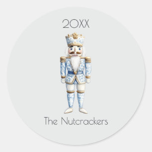 Christmas Nutcracker Watercolor  Classic Round Sticker