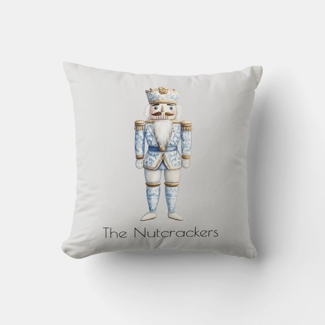 Christmas Nutcracker Watercolor Throw Pillow (Front)