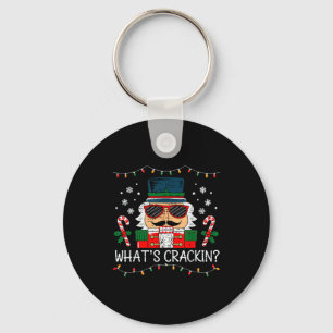 Christmas Nutcracker Whats Crackin Funny Xmas Men Keychain