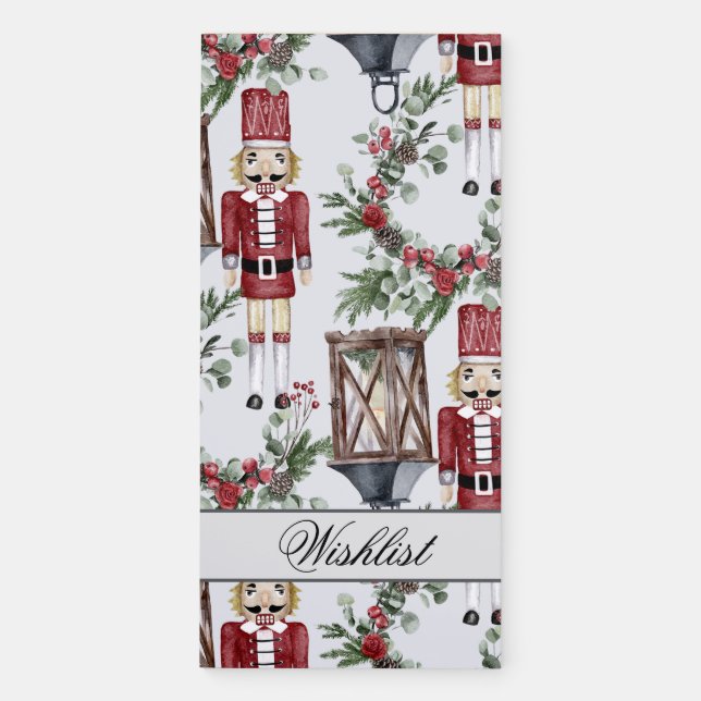 Christmas nutcrackers and lanterns magnetic notepad (Front)