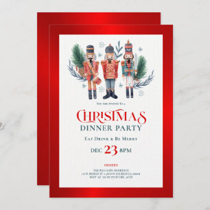 Christmas nutcrackers dinner party invitation