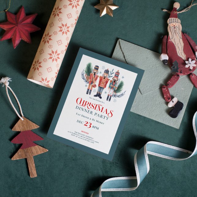 Christmas nutcrackers dinner party invitation 2 (Creator Uploaded)