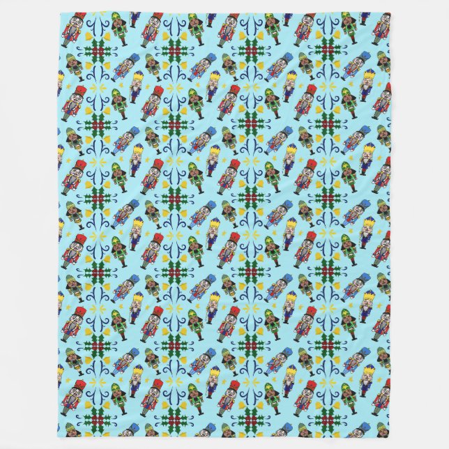 Christmas Nutcrackers Fleece Blanket (Front)
